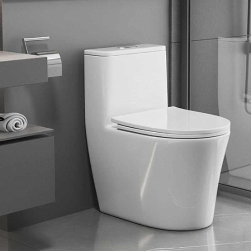 Contemporary Floor Mount Flush Toilet Siphon Jet Toilet Bowl for Washroom