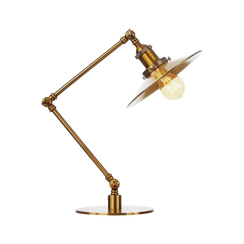 Lampada da tavolo svasata elegante industriale in metallo a 1 luce Lampada da tavolo per sala da pranzo con braccio di lunghezza 8"+8"/8"+8"+8" in oro