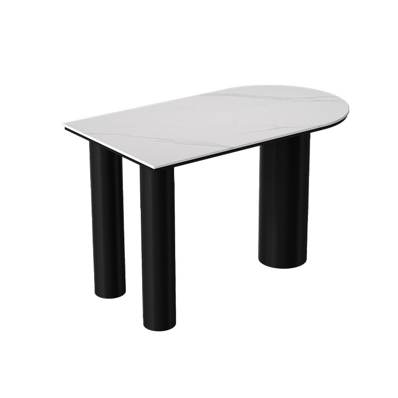Modern Stone and Iron Counter Height Table Free Form Bar Table with 3 Legs