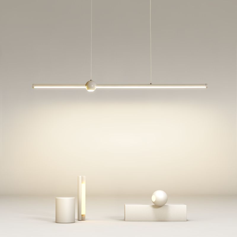 Pendants contemporains lustre de l'île en métal linéaire pour la cuisine