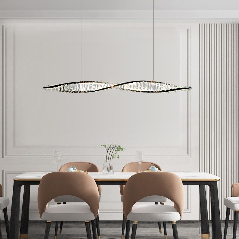 Single Modernism Golden/Black Ceiling Light LED Kitchen Island Lighting
