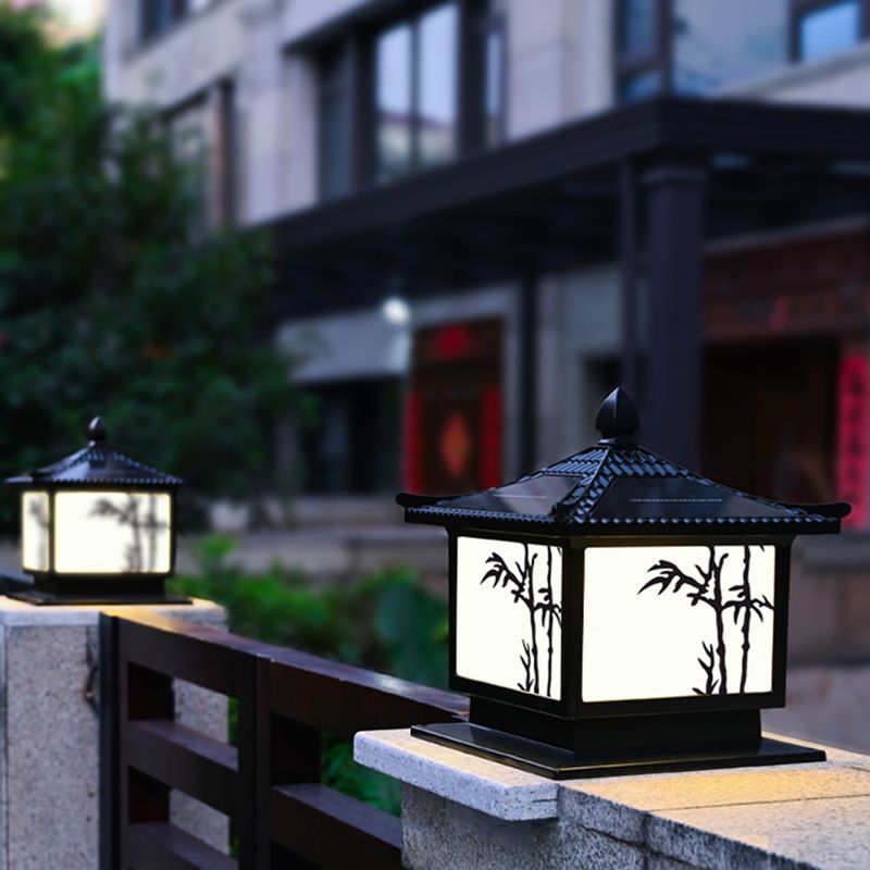 Modern Pillar Lamp Simplicity LED Solar Lighting Fixture for Garden