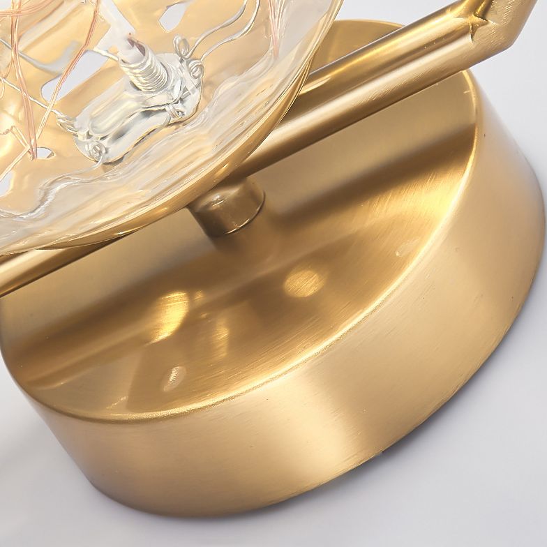 Glass Globe LED Wall Light in Modern Luxury Style Wrought Iron Wall Lamp for Interior Spaces