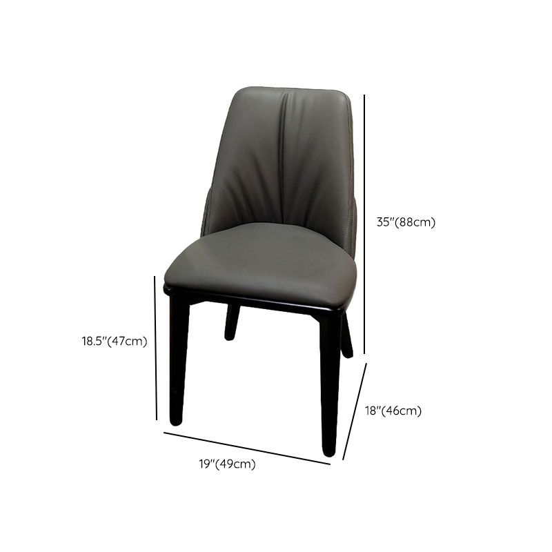 Contemporary Upholstered Dining Chairs Parsons Side Chair in Grey