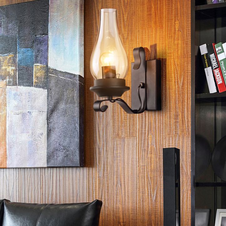 Retro Industrial Style Schattierte Wandleuchte Leuchten 1 Lichtglas -Leuchten