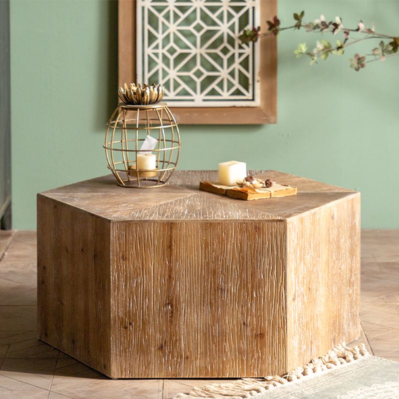 Rustic Corner Table Solid Wood Brown Side End Table for Living Room