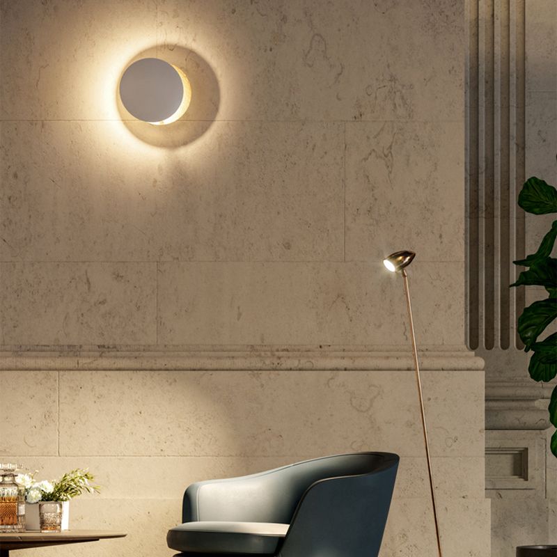 1-Light Wall Sconce Modern Led Wall Mount Lamp with Metal Shade for Living Room