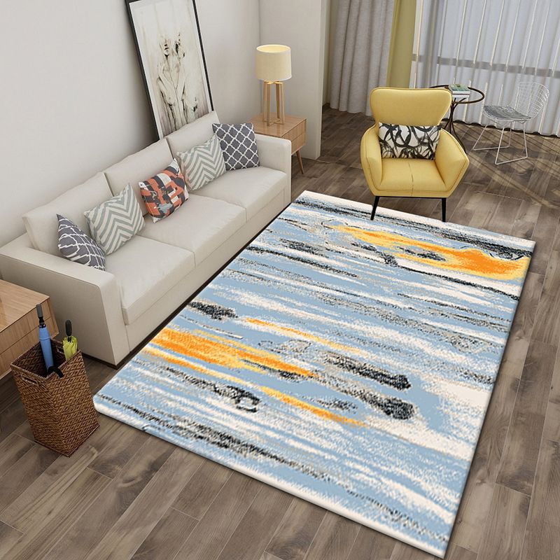 White Simple Rug Polyester Graphic Indoor Rug Stain Resistant Rug for Drawing Room