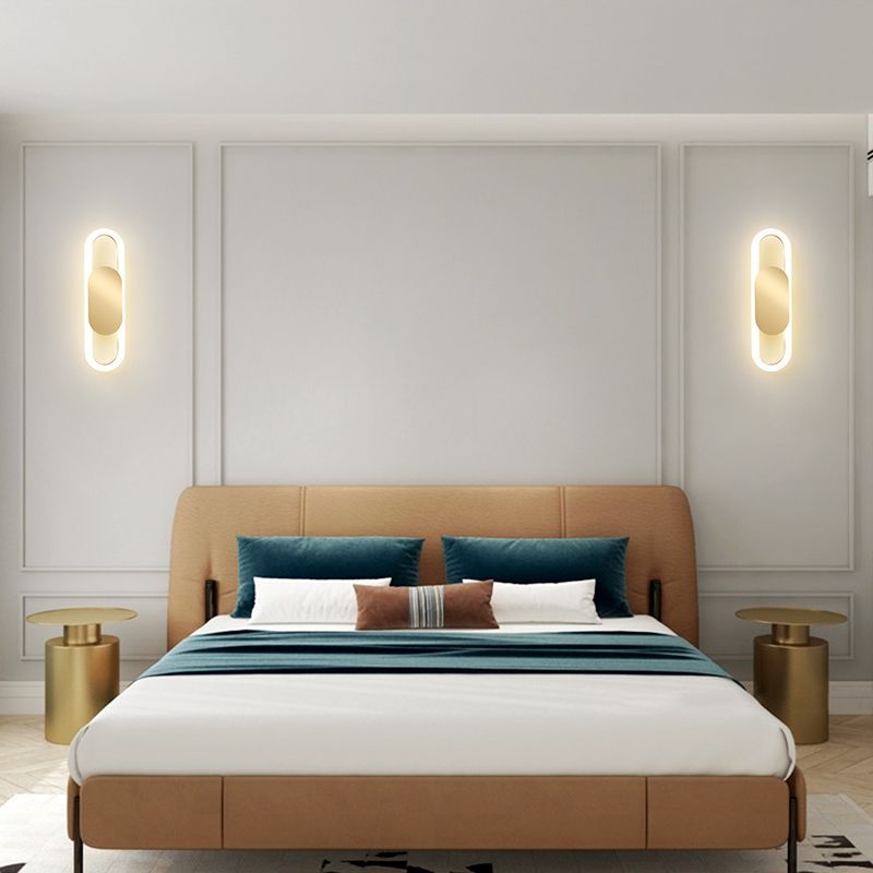 Modern Luxury Style Circular Sconce Light Fixtures Metal Wall Lighting Ideas for Bedroom