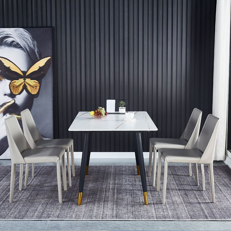Silla auxiliar Parsons contemporánea, silla sin brazos curvada de cuero con acabado mate para Brasserie