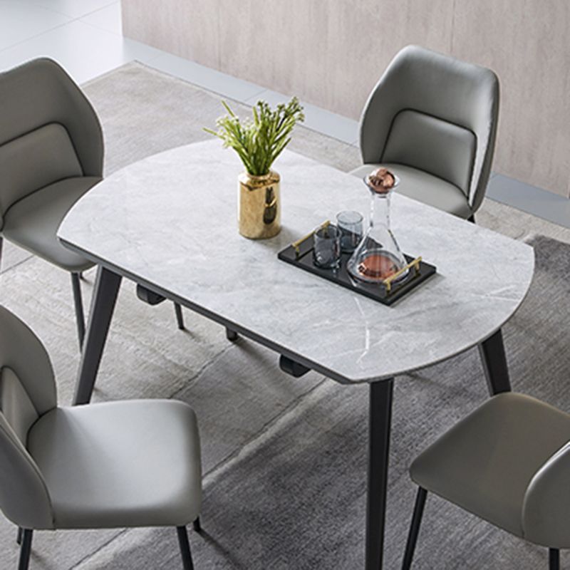 Matte Finish Stone Top Dining Table Set 1/2/5/7 Pcs Modern Dinette Set