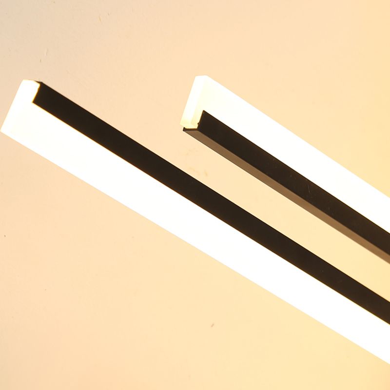 Lampe encastrée à 16 lumières Crossed Line, plafonnier moderne en noir/blanc