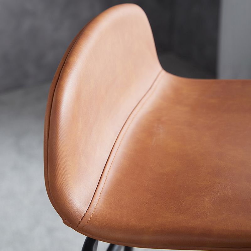 Modern Backrest Armless Counter Stool Iron Bar Stool with Seat and Pedal for Cafe