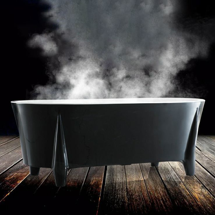 Modern Acrylic Oval Bathtub Freestanding Soaking Bathtub for Bathroom