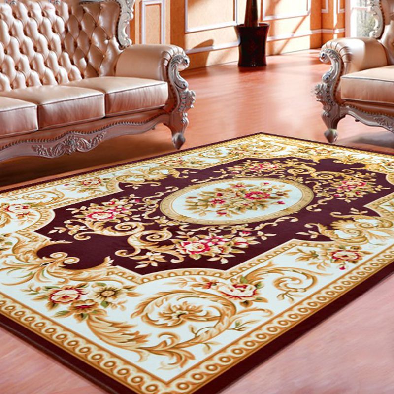 Fancy European Carpet Medallion Patroon Polyester Area Rug vlekbestendig Tapijt voor thuisdecoratie