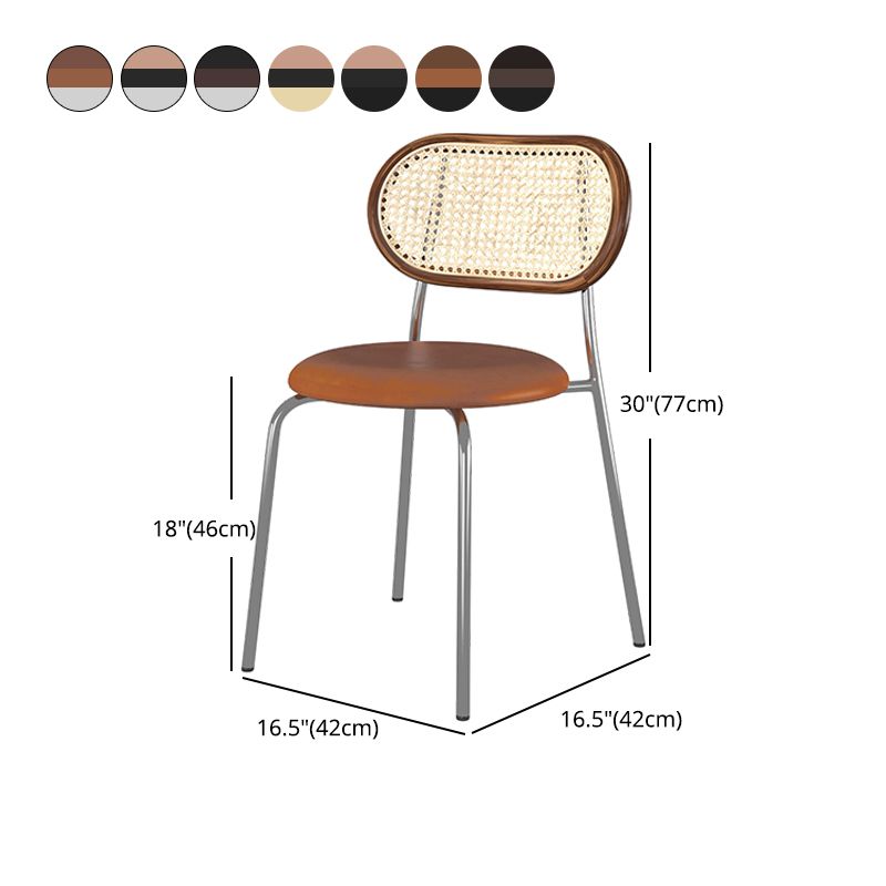 Chaises de salle à manger en simili cuir à dossier ouvert de style industriel