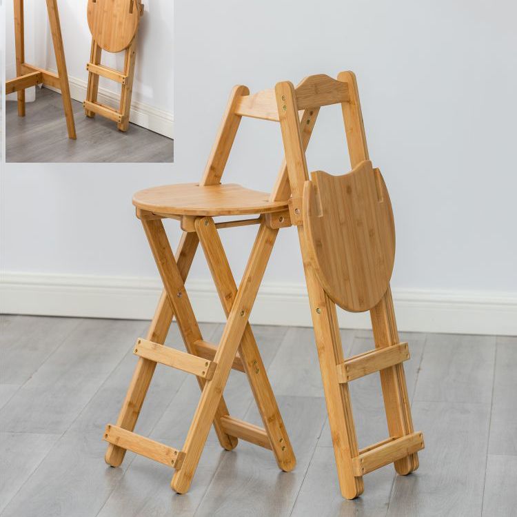 Modern Backrest Folding Counter Stool Wood Restaurant Bar Stool with Footrest