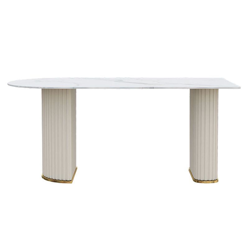Metal Contemporary Free Form Dining Table Marble Table for Dining Room and Kitchen