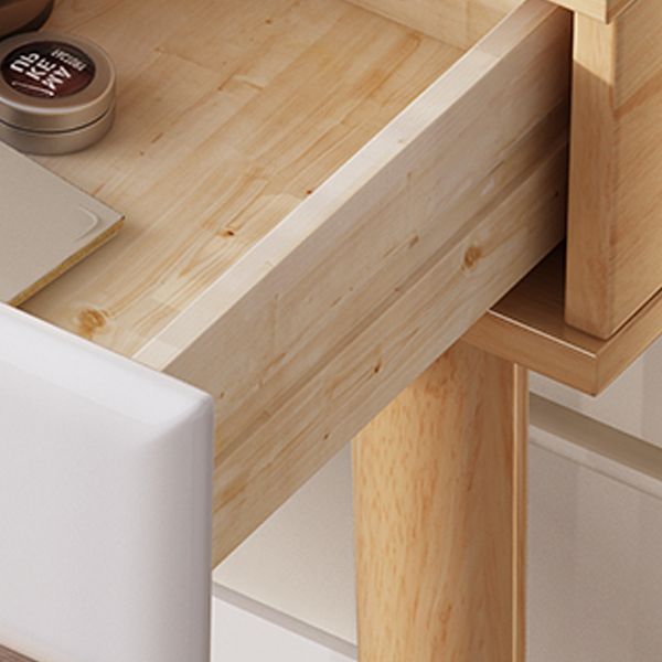 Modernist Solid Wood Make-up Vanity Home Vanity Desk with Mirror for Bedroom