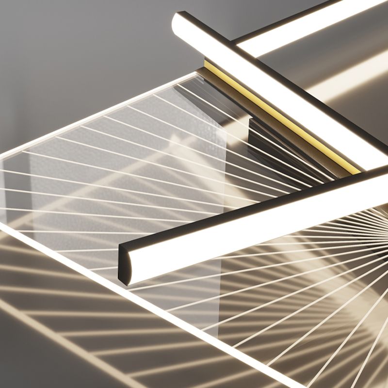 Minimalisme Aluminium LED Ceiling Mounted Light Squared 1-Light Flush Light for Living Room