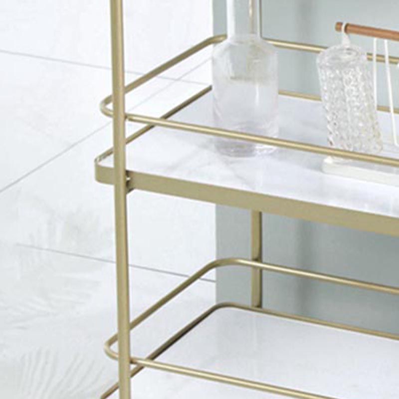 35.43"H Rolling Contemporary Prep Table Metal Prep Table with Open Storage