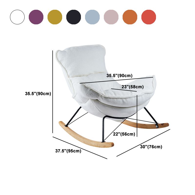 High Back Rocking Chair Ergonomic with Padded Seat Rocker Chair  with Ottoman