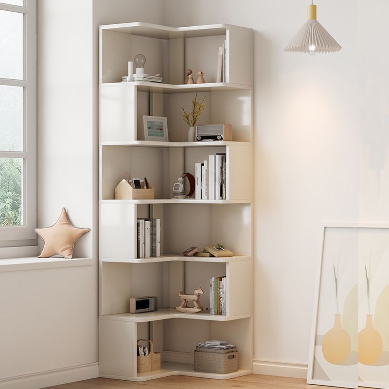 Contemporary Style Open Back Bookshelf Engineered Wood Bookcase with Shelves