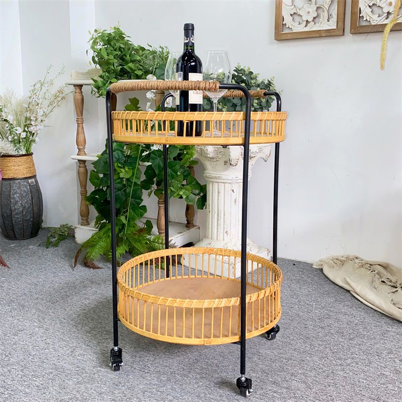 Scandinavian Style Sofa Side Accent Table Natural Round Side End Table