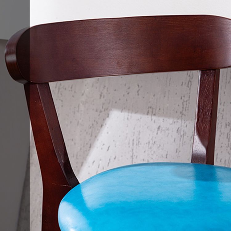 Contemporary Matte Finish Solid Wood Bar Stool Milk Tea Shop Footrest Stool