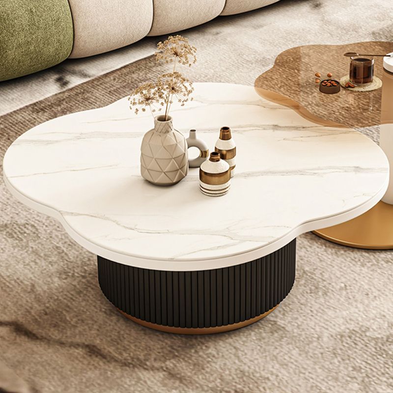 Slate and Metal Coffee Table No Distressing Pedestal Coffee Table Set