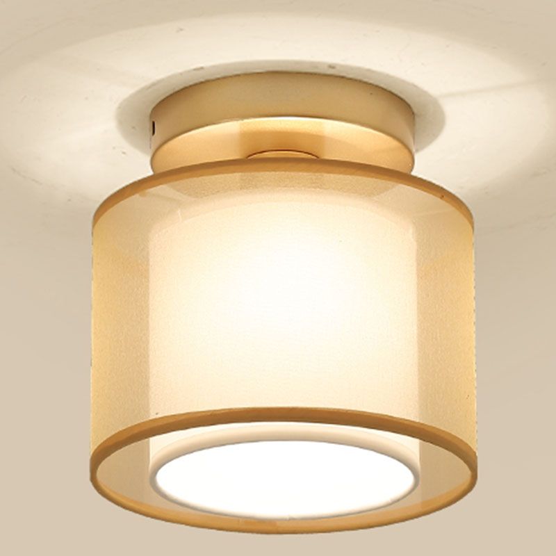 Lámparas de techo de estilo tradicional geometría de tejido blanco semiincrustado lámparas de techo de techo