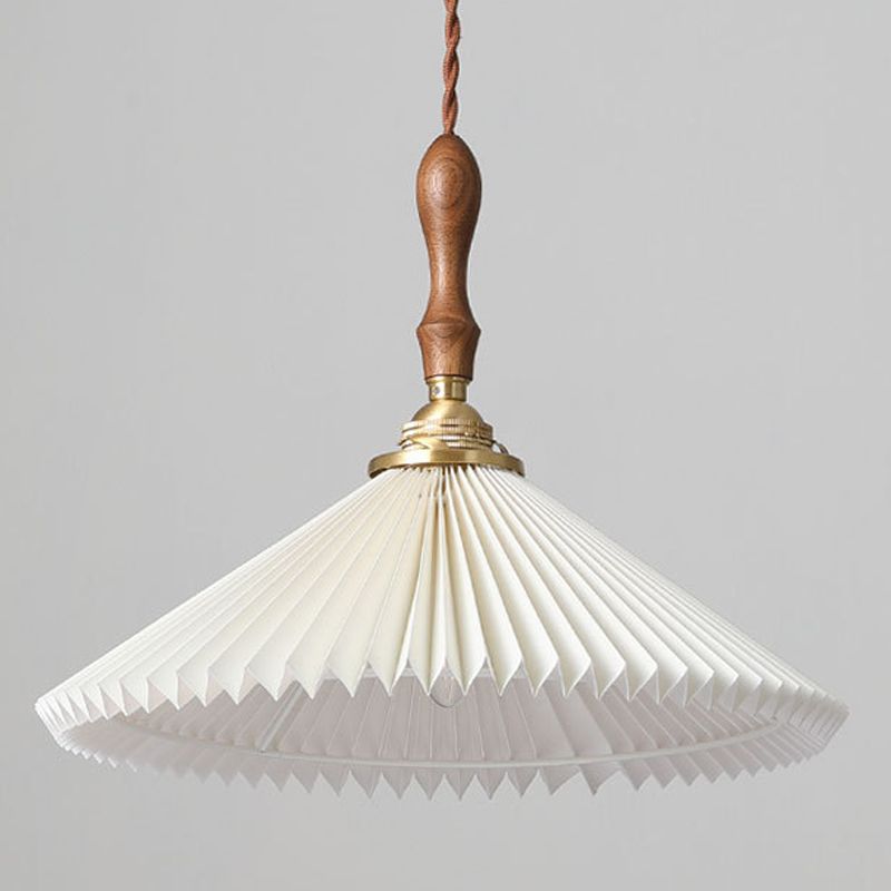 Conical Hanging Pendant Light Minimalist Wood Dining Room Hanging Light Fixture