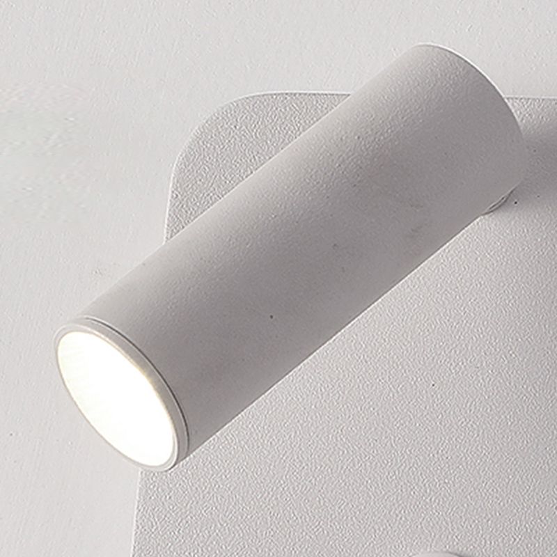 Modern Metal Wall Light Square 4" Wide Reading Wall Sconce with Switch for Bedroom