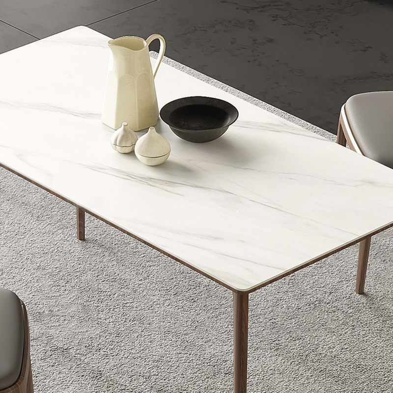 Contemporary Style 1/2/3/4 Pieces Dining Chairs Set Stone Rectangle Furniture in White