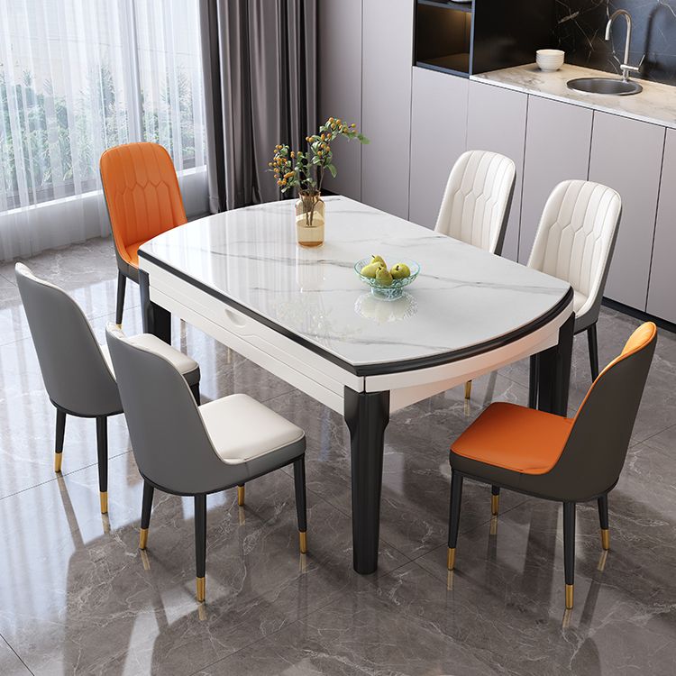 Modern Style Stone Furniture 1/7 Pcs Round Shape Dinette Table with Armless Chair
