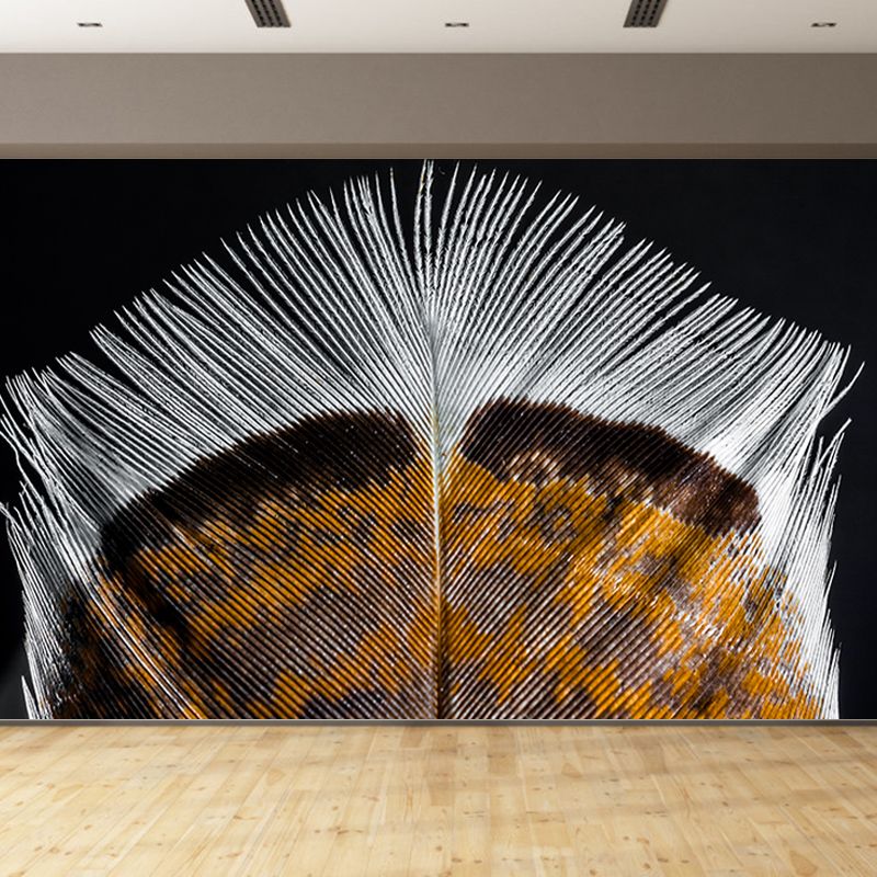 Feather Mural Wallpaper Moisture Resistant Art for Bedroom, Custom Size Available