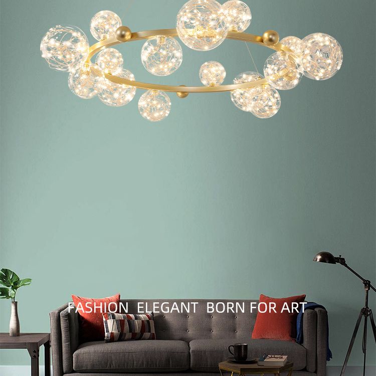 Sfuta in vetro trasparente Luce Light Strings lampadario rotondo lampada in metallo corpo moderno SEMPLICY LIGHTING IL LIMETTURA