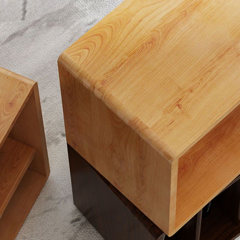 Open Back Cube Bookshelf Wood Contemporary Bookcase for Home