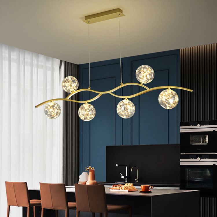 Contemporary Pendant Lights for Kitchen Island Linear Pendant Lighting in Gold