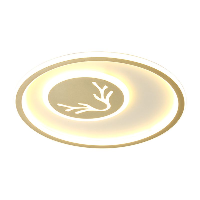 Acrylic Antler Flush Light Fixture Minimalist LED Close to Ceiling Lamp in Gold for Bedroom