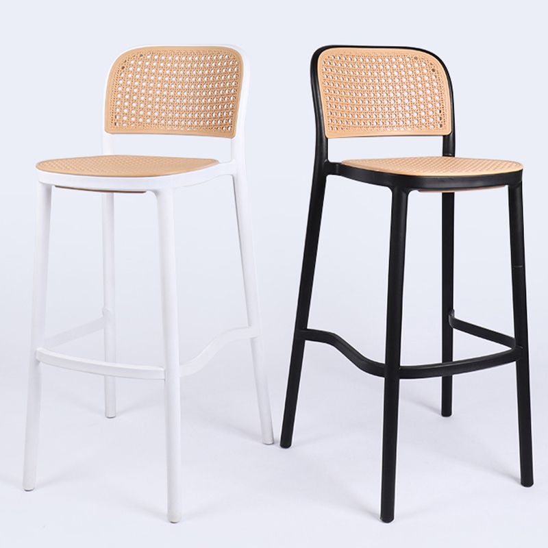 Scandinavian Stackable Bar Stool Plastic Armless Bar Stool for Living Room