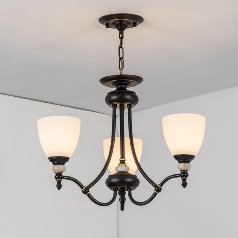 3/6/8 LUMILES CHANDELIER LUMIÈRE SPUTNIK VERRE BLANC Classic Classic Dining Room plafond Plafond avec tasse en forme