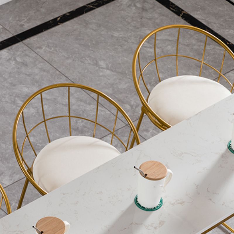 Glam 1/2/4/7 Pieces Bar Table Set Rectangle Bar Table with Metal High Stools