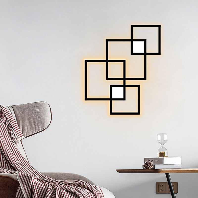 Square Lines Home Decorative LED Wall Lamp Modern Simplicity Style Aluminum Sconce Light for Living Room