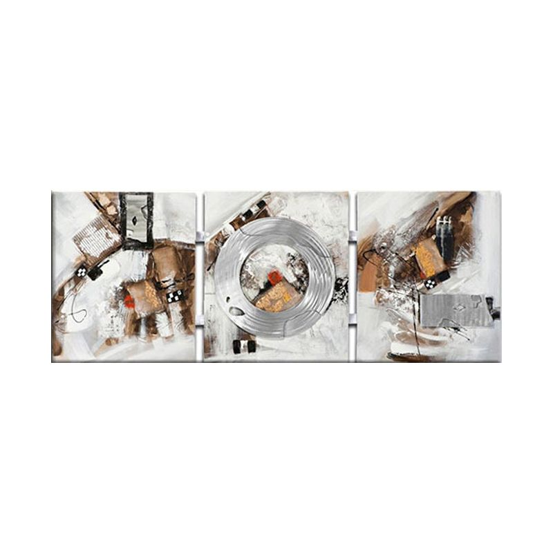 Light Brown Abstract Painting Textured Surface Modern Sitting Room Wall Art