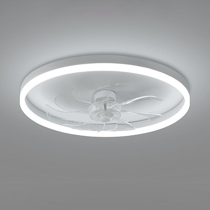 7-Blade LED Ceiling Fan Children White Fan with Light for Bedroom
