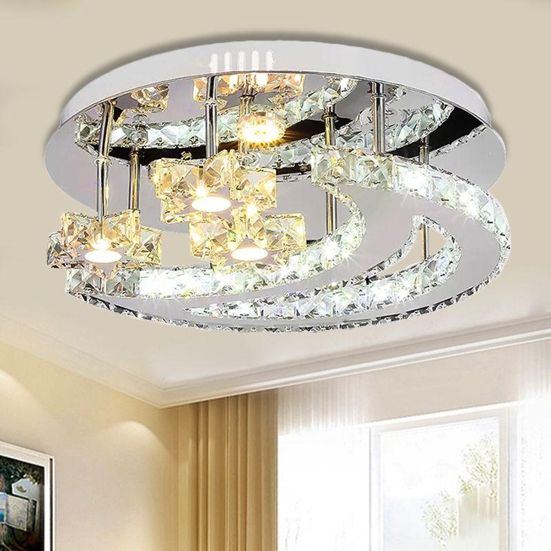 Luxe chroom inbouwlamp maan- en sterrenhemel metalen LED-plafondlamp voor slaapkamer
