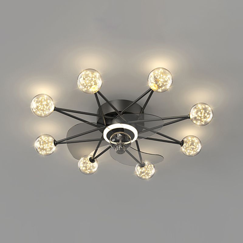 Kids Style Spherical Ceiling Fan Lights Metal LED Flush Lights for Bedroom
