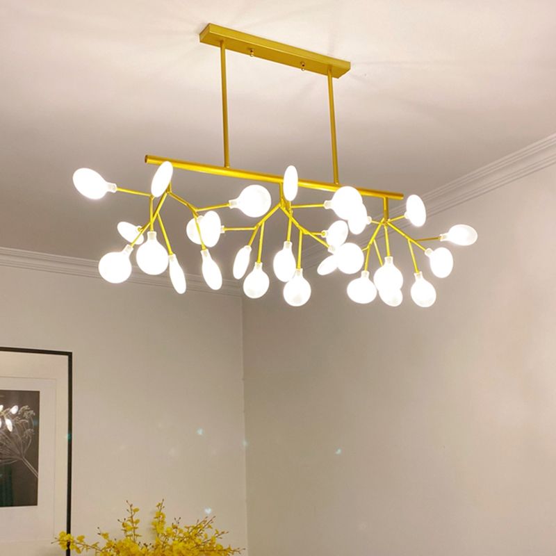 Modern Simple 27-Lights Hanging Lamp Iron Island Light Fixture for Dining Table