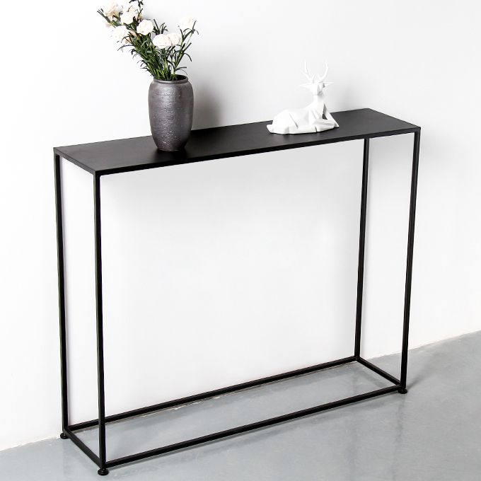 31.5" Tall Modern Console Table Iron Accent Table with 1 Shelf